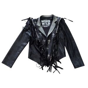 Worn Wild Black Fringe Jacket